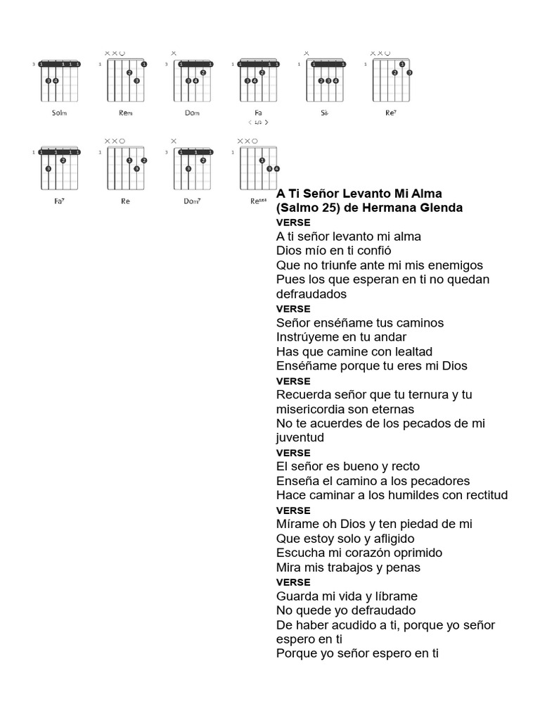 A Ti Señor Levanto Mi Alma (Salmo 25) | PDF