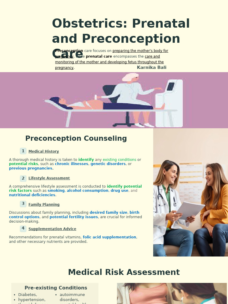 Prenatal and Preconception Care Guide | PDF | Pregnancy | Prenatal ...