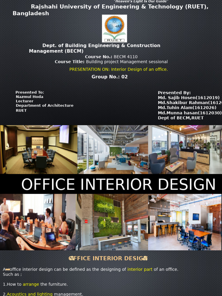 Group-2 (Office Interior Design) | PDF | Lighting | Chair