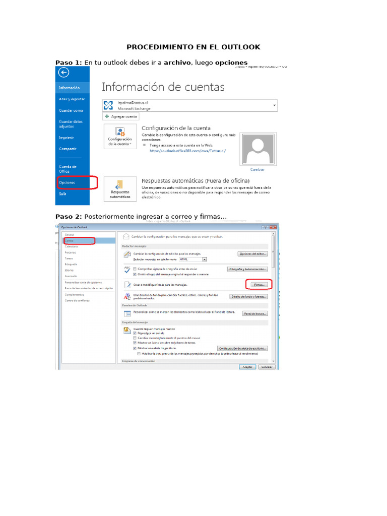 Cómo crear una firma en Outlook | PDF