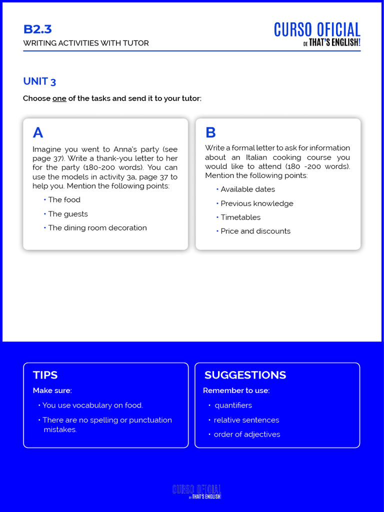 b23 Writing Task U3 | PDF