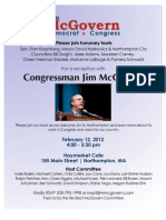 Meet Congressman Jim McGovern on February 12, 2012