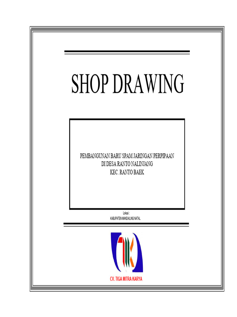 Shop Drawing SPAM Desa Ranto Nalinjang | PDF
