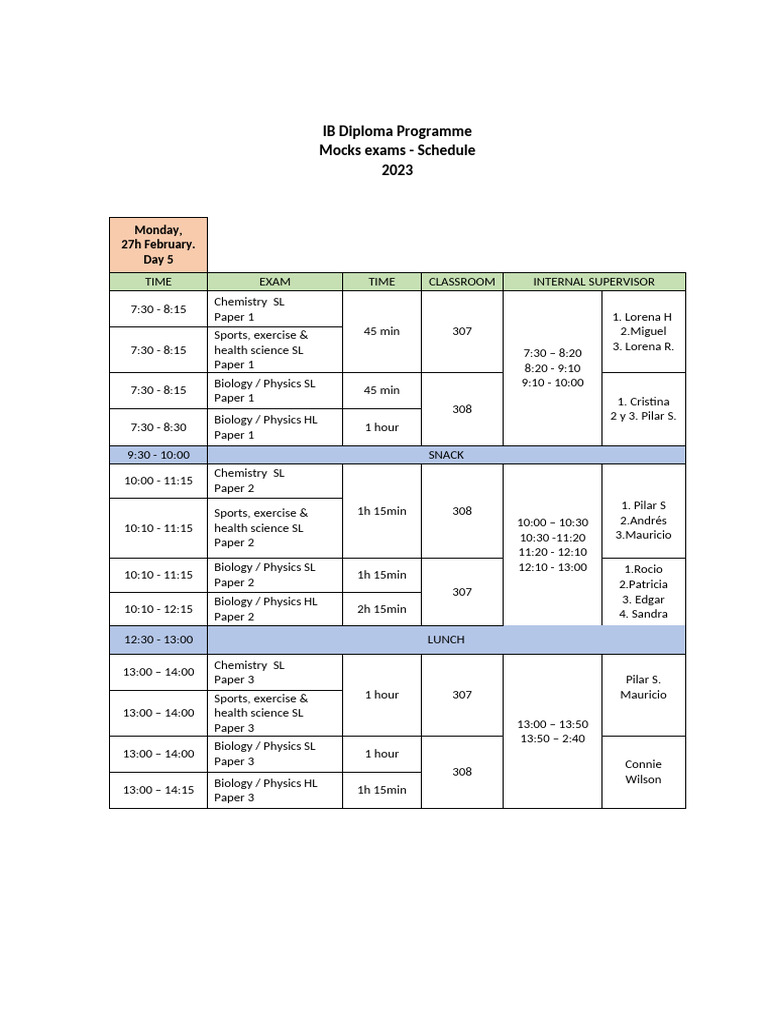 IB Diploma Programme Exam Schedule 2023 | PDF | Qualifications ...