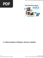 A Critical Analysis of Qantas Airways Limited