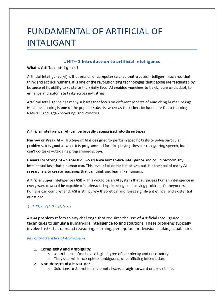 Fundamental of Artificial Intelligence | PDF | Artificial Intelligence ...