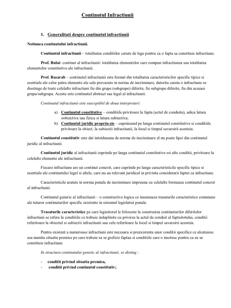 Continutul Infractiunii 2 | PDF