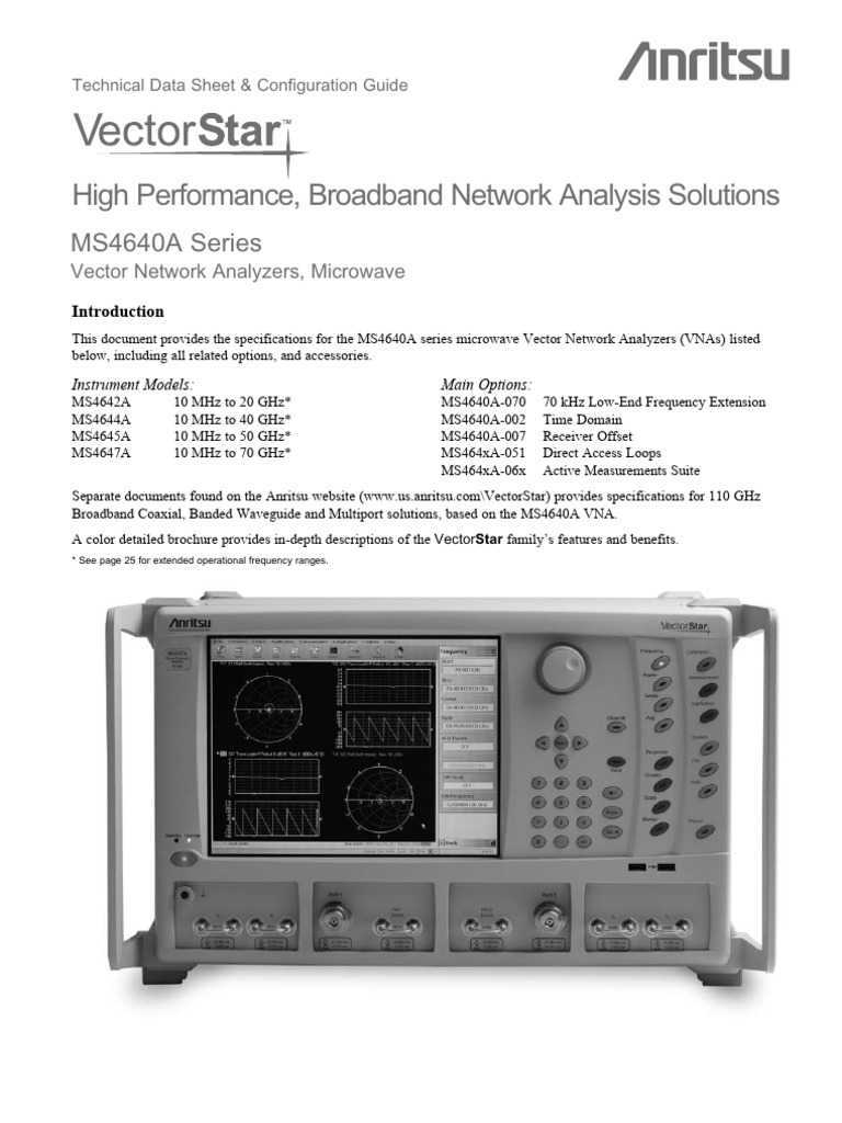 VectorStar - MS464xA - Anritsu | PDF | Hertz | Telecommunications