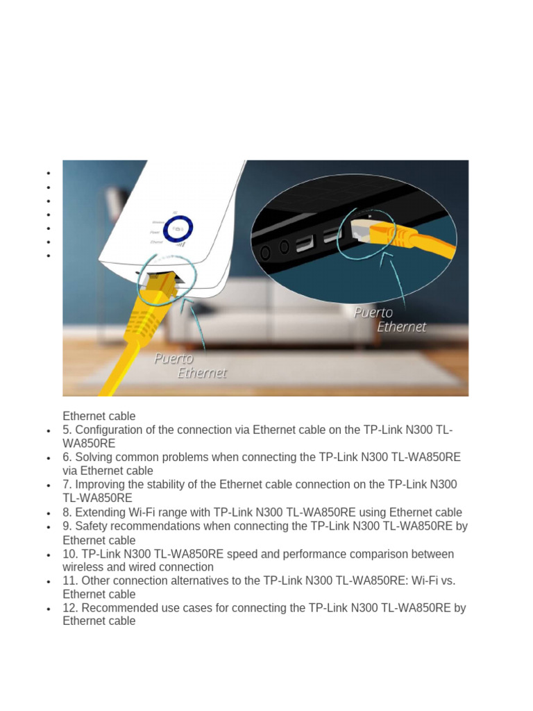 TP-Link N300 TL-WA850RE Ethernet Setup Guide | PDF | Computer Network ...