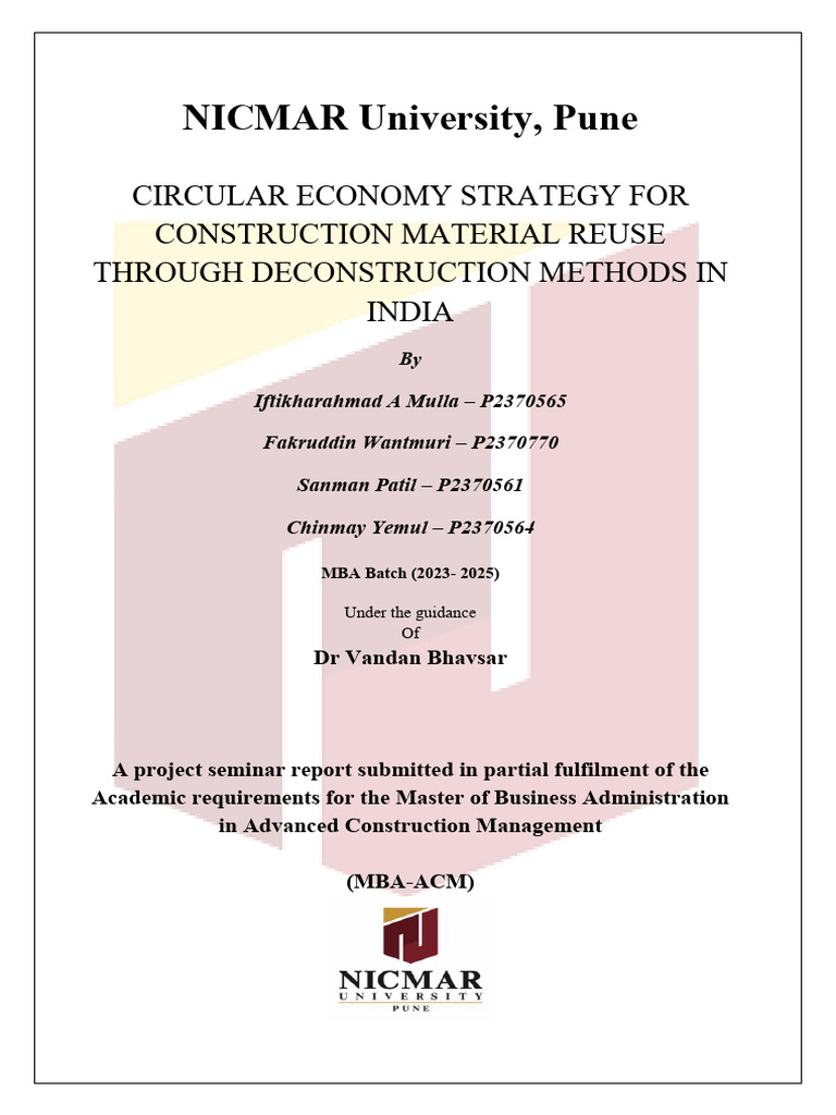 Circular Economy in Indian Construction | PDF | Sustainability ...