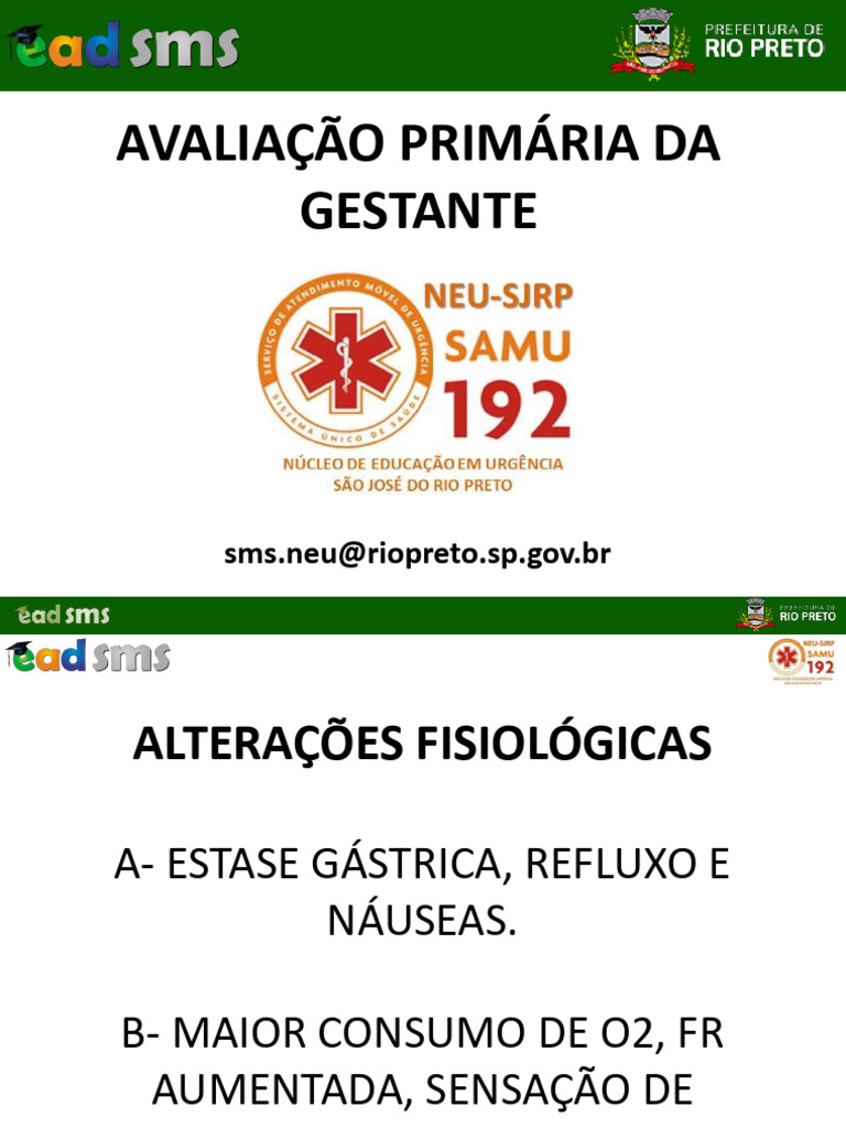 Avaliação Primária da Gestante | PDF