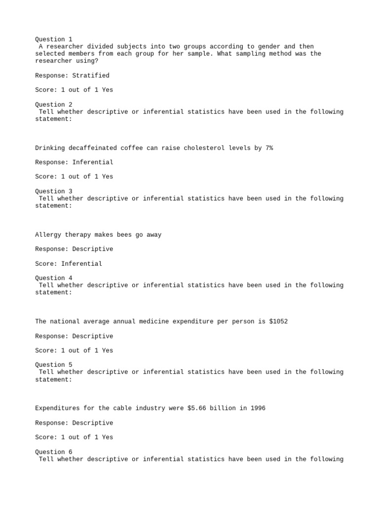 BBA Elemntary Statistics Quiz 1 | PDF | Level Of Measurement | Measurement