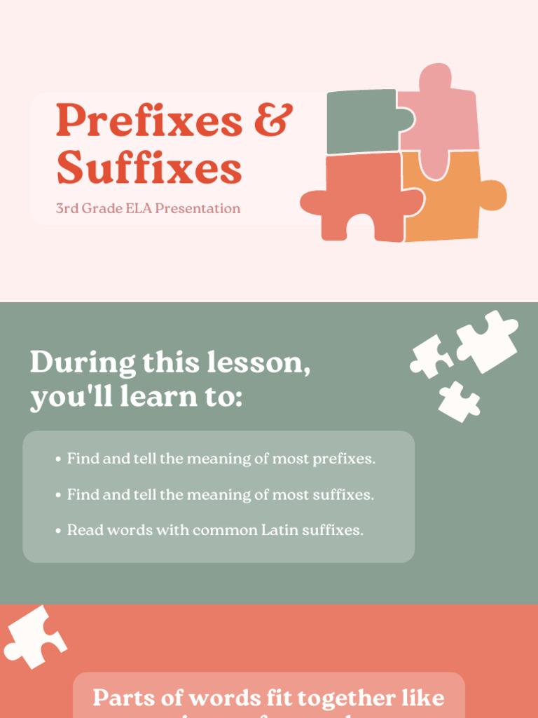 3rd Grade Prefixes and Suffixes Guide | PDF