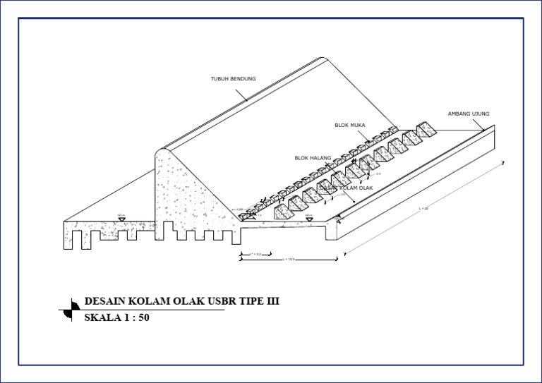 Desain Kolam Olak USBR Tipe III | PDF