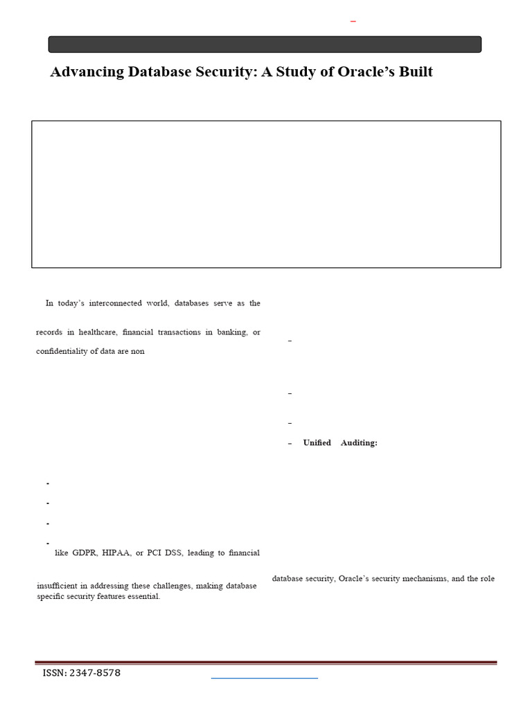 Oracle Database Security Features Overview | PDF | Databases | Security