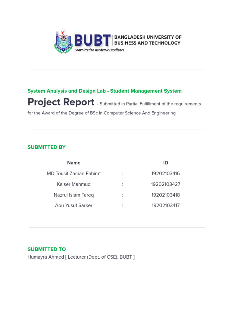 Student Management System Project Report | PDF | Feasibility Study ...