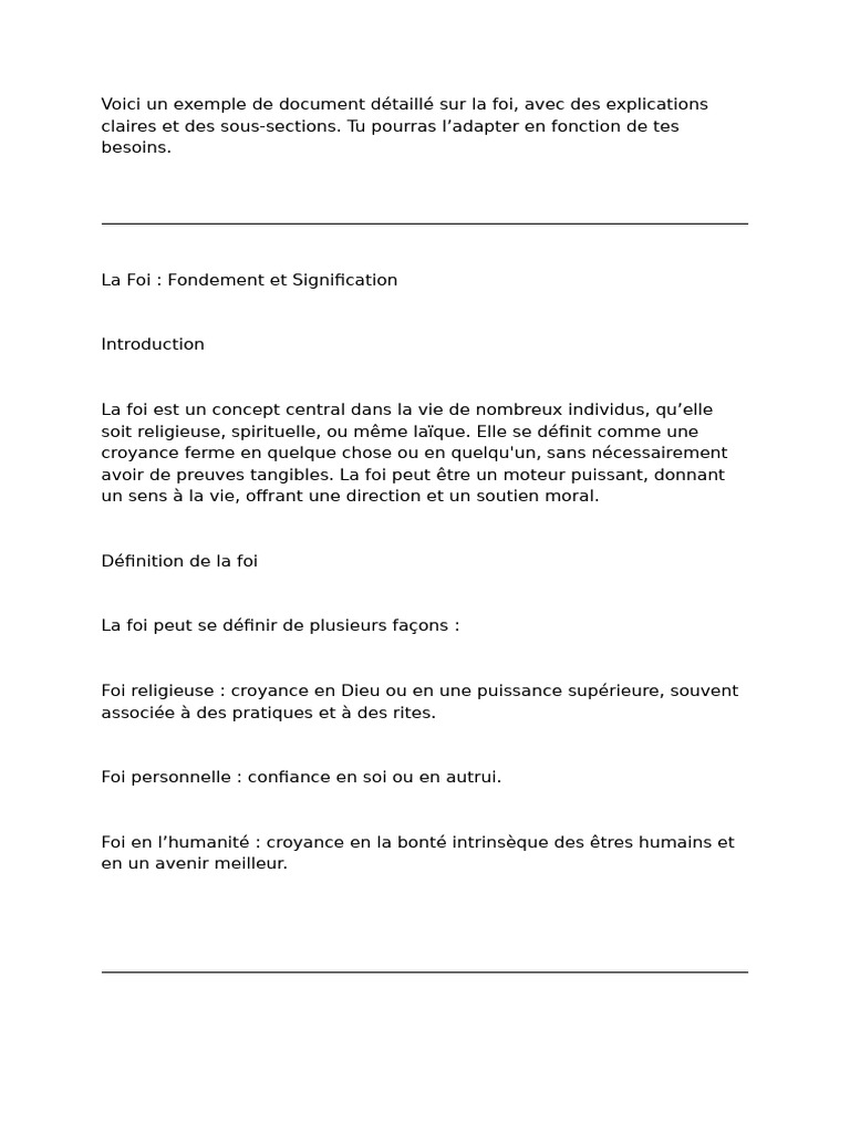 La Foi : Définition et Importance | PDF | Foi | Dieu
