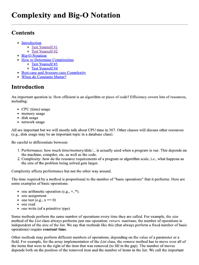 Time Complexity Exercise 1 | PDF