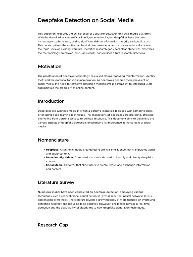Deepfake Detection in Social Media | PDF | Social Media | Popular ...