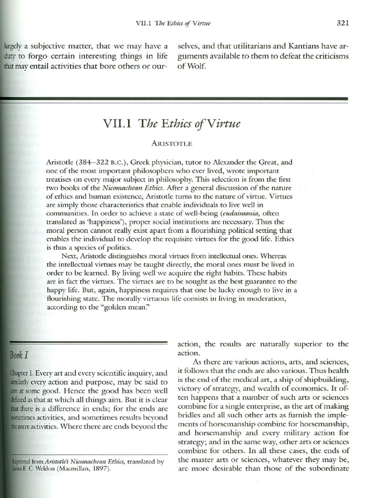 Aristotle, Nicomachean Ethics Excerpt PDF cover