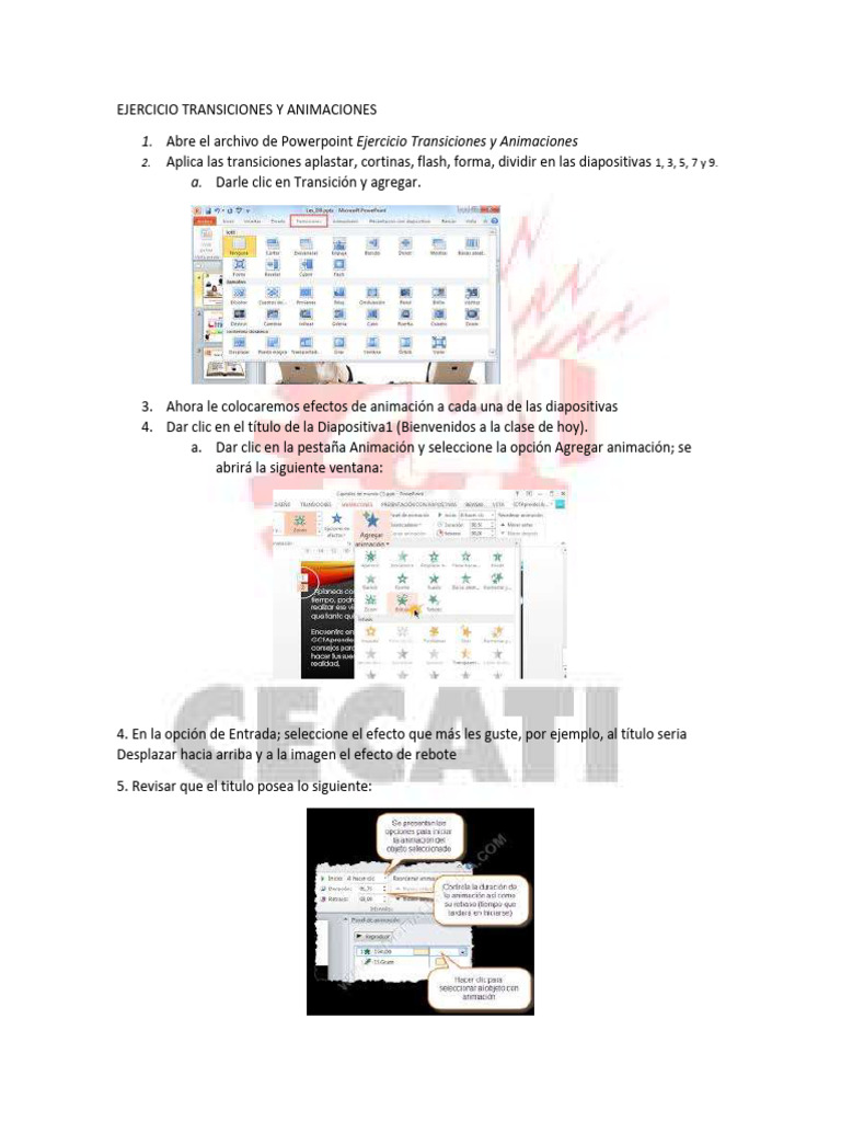 Ejercicio de Transiciones y Animaciones | PDF