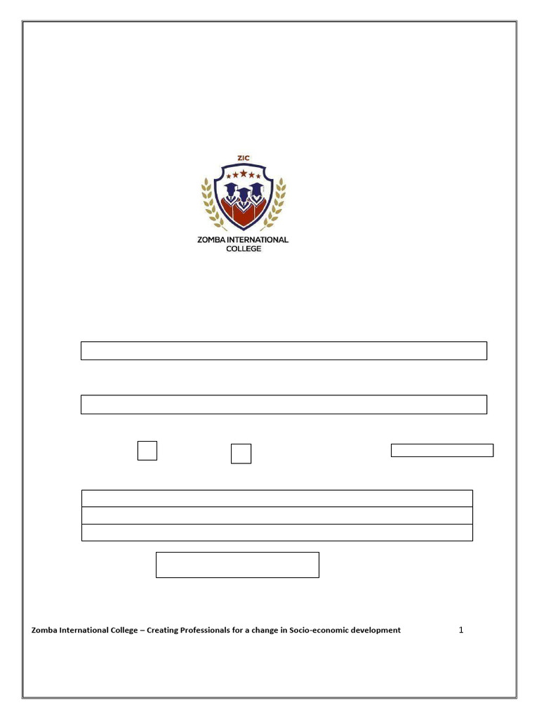 Zomba College 2024 Application Form | PDF