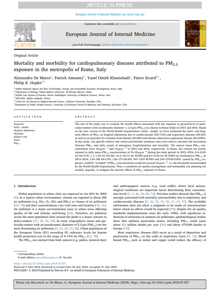10 1016@j Ejim 2018 07 027 | PDF | Particulates | Air Pollution