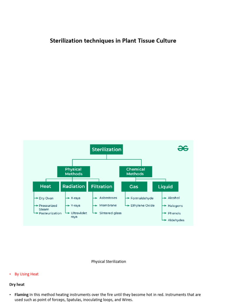 Sterilization Techniques in Tissue Culture | PDF | Sterilization ...