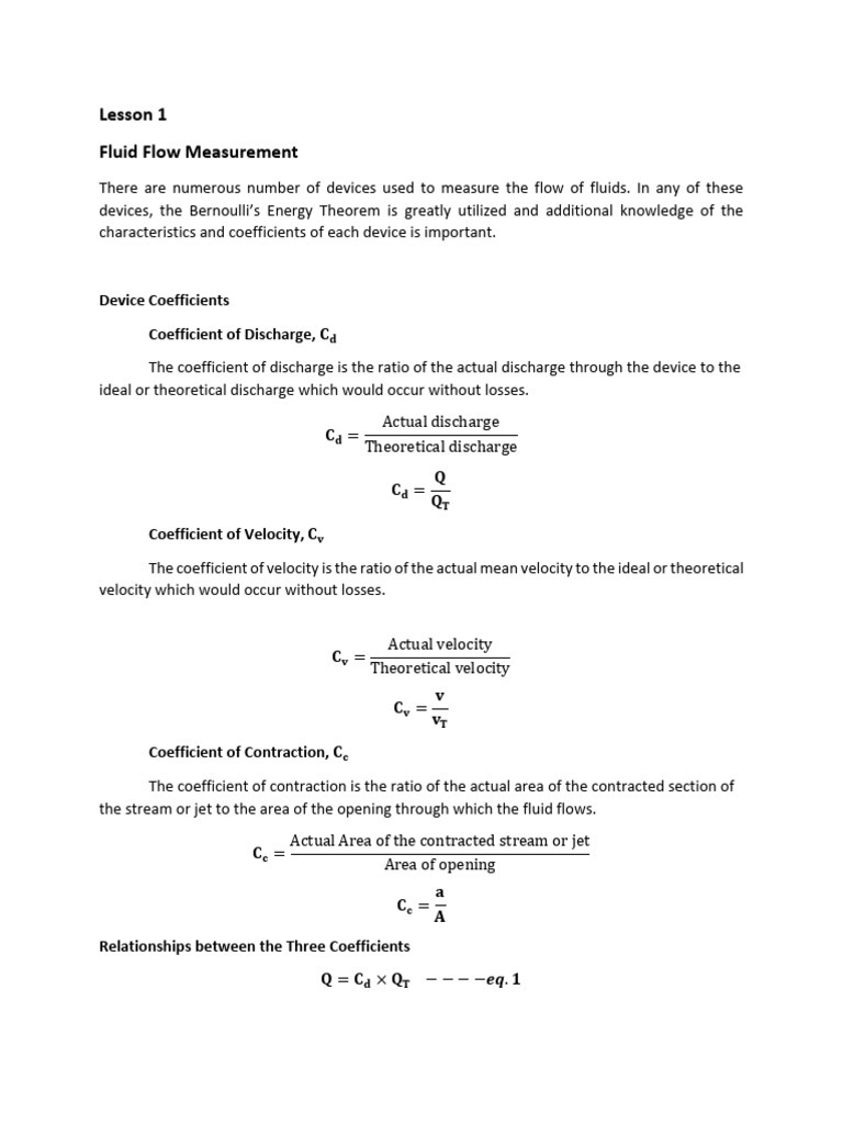 Fluid Flow Measurement Pdf Soft Matter Process Engineering