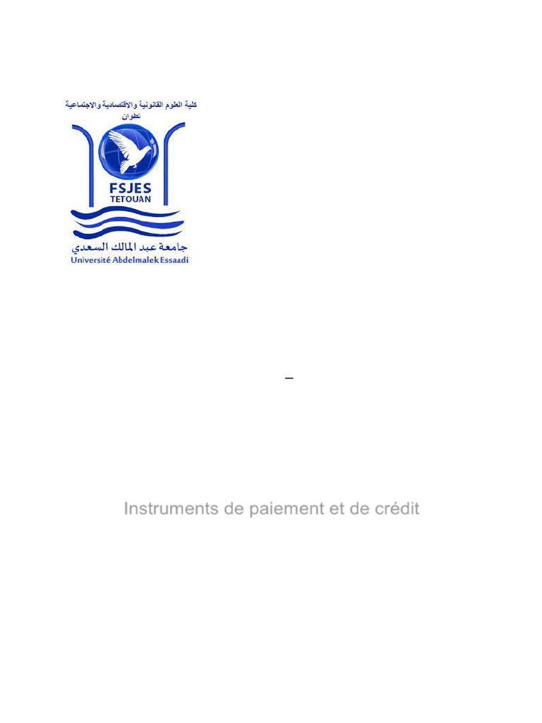 Instruments de paiement et de crédit au Maroc | PDF | Chèque | Virement ...