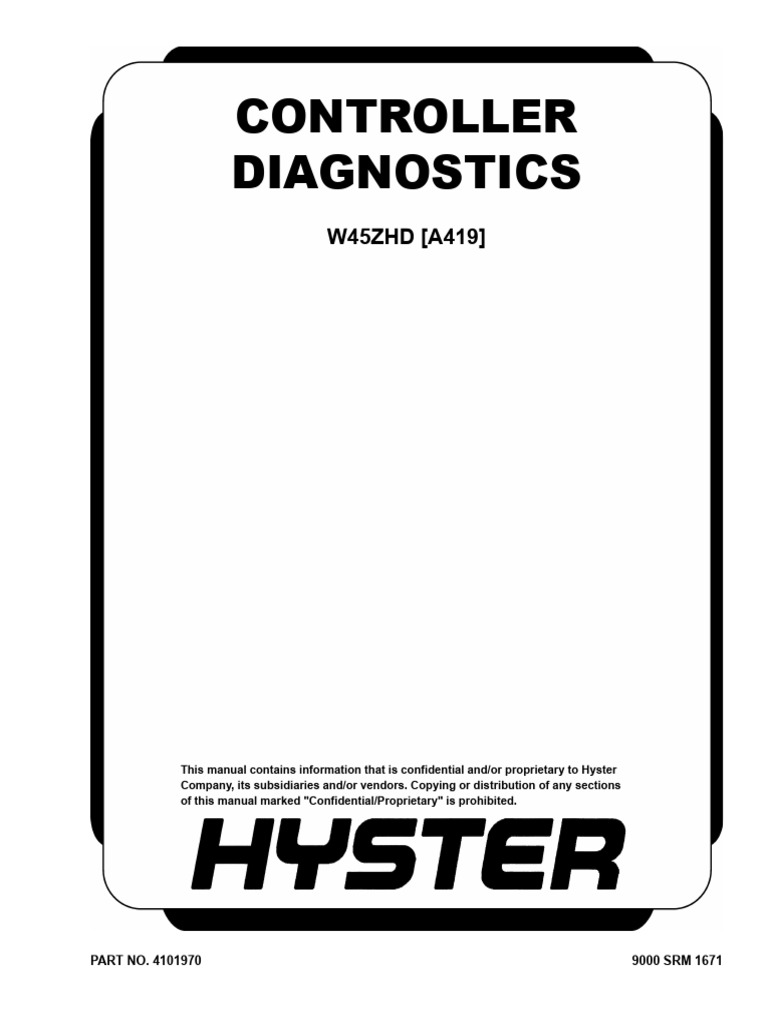 Hyster W45ZHD A419 Diagnostics Manual | PDF | Electrical Connector ...