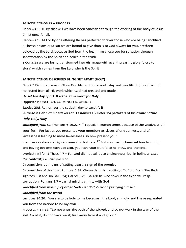Understanding Sanctification Process | PDF | Jesus | Salvation