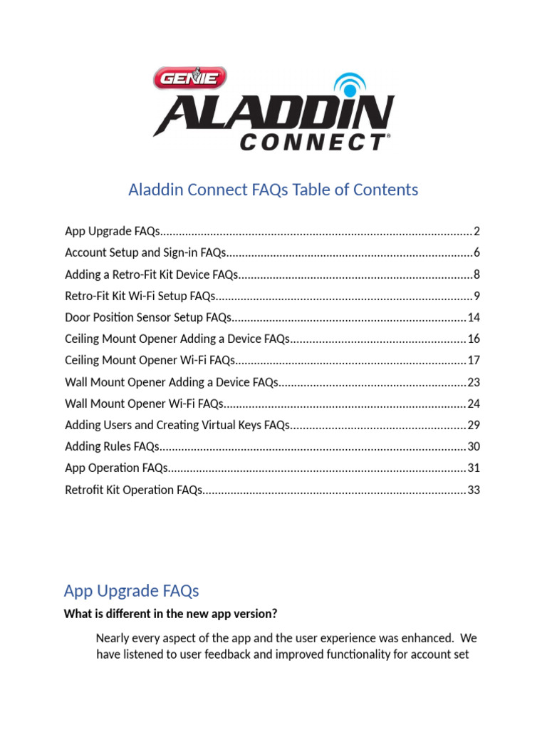Aladdin Connect FAQs | PDF | Wi Fi | Android (Operating System)
