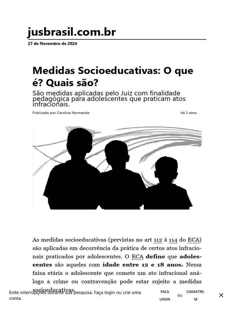 Medidas Socioeducativas para Adolescentes | PDF | Adolescência | Crimes