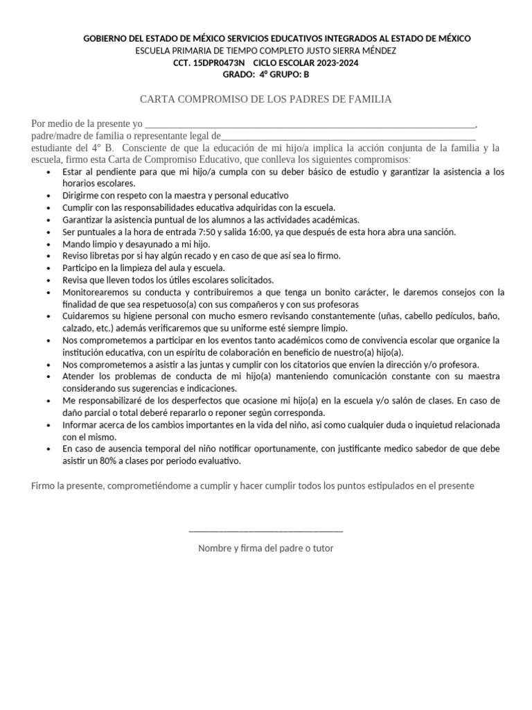 Acuerdos de Convivencia para Padres de Familia | PDF | Escuelas