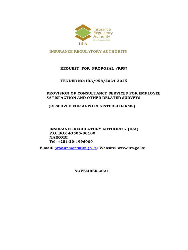 RFP for Employee Satisfaction Consultancy | PDF | Request For Proposal ...