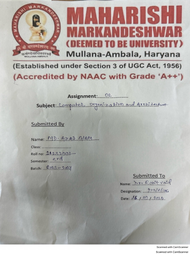 COA Assignment 02 1 | PDF