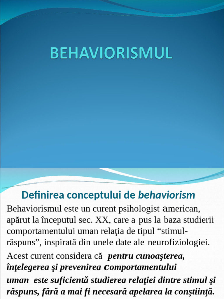 Behaviorismul | PDF