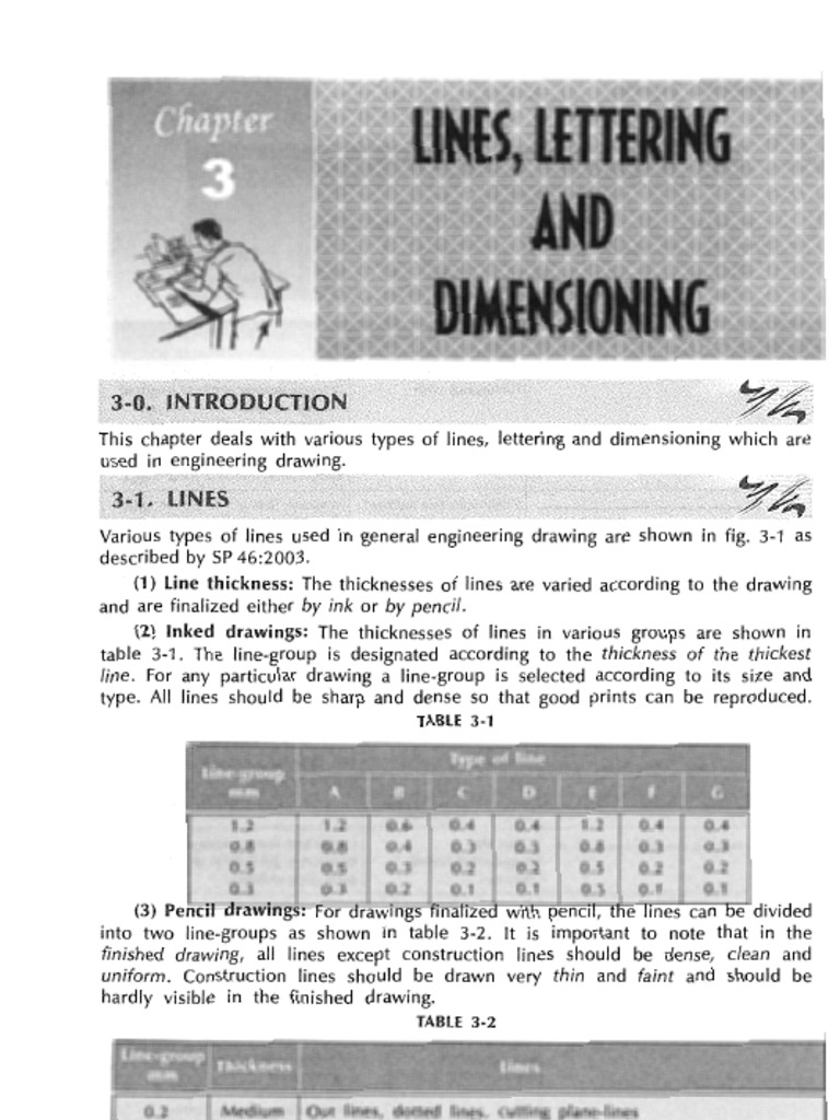 Lines and Dimensioning in Engineering Drawing | PDF | Drawing | Sphere