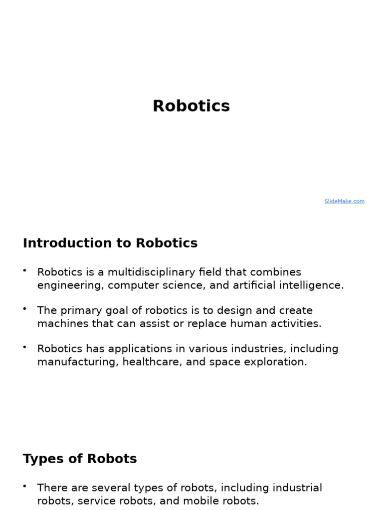 Introduction to Robotics Guide | PDF | Robotics | Robot
