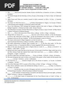Js 3 History Mock 2 2nd Term Exam 2020-2021