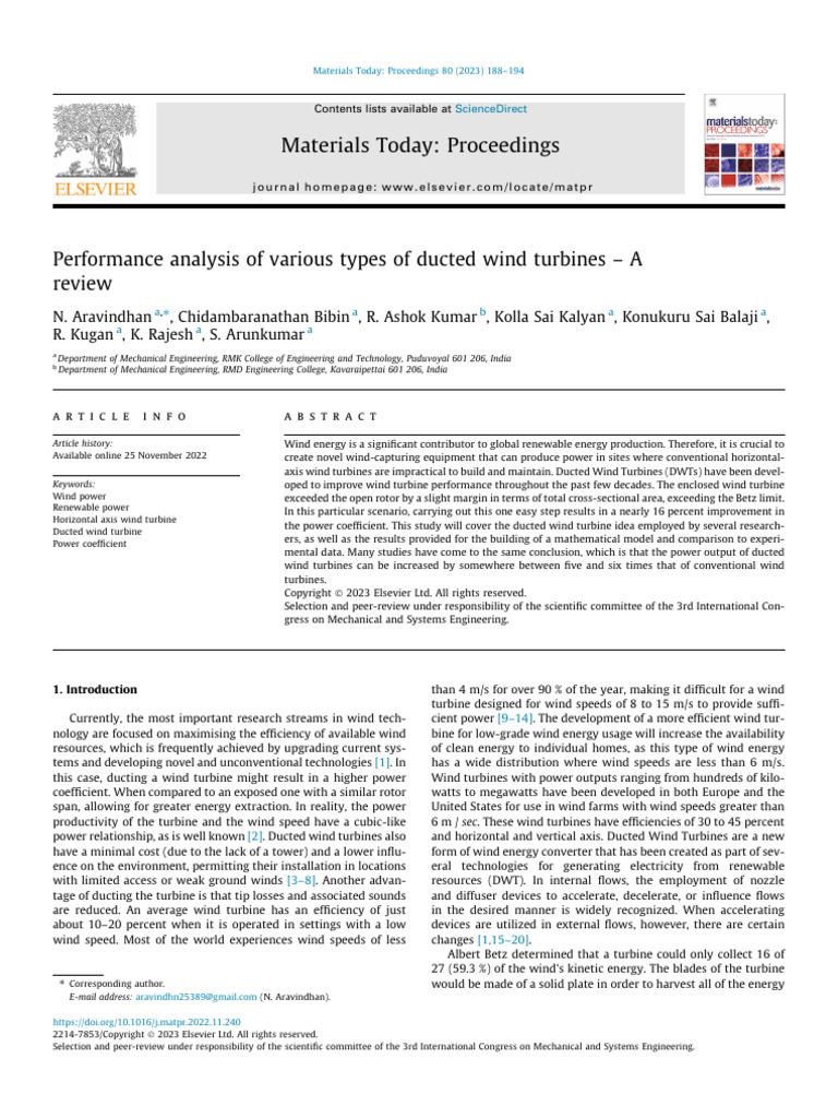 2023 - Performance Analysis of Various Types of Ducted Wind Turbines ...