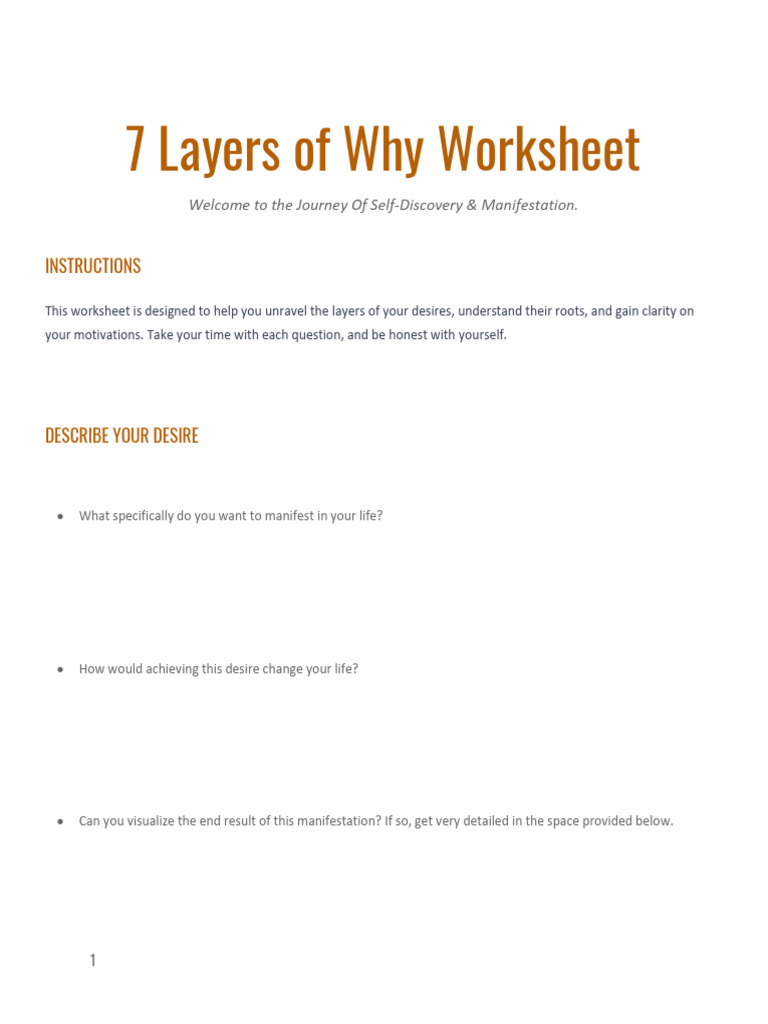 7 Layers of Why Manifestation Guide | PDF | Motivation | Motivational