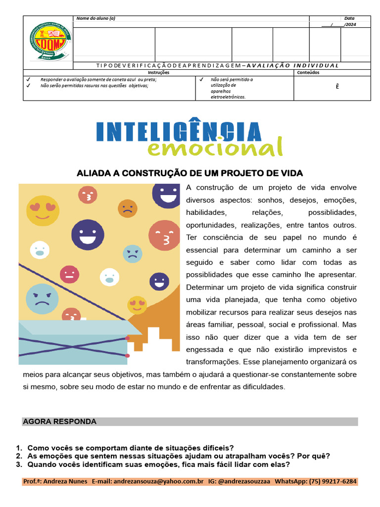 Inteligência Emocional no Projeto de Vida | PDF | Emoções | Psicologia