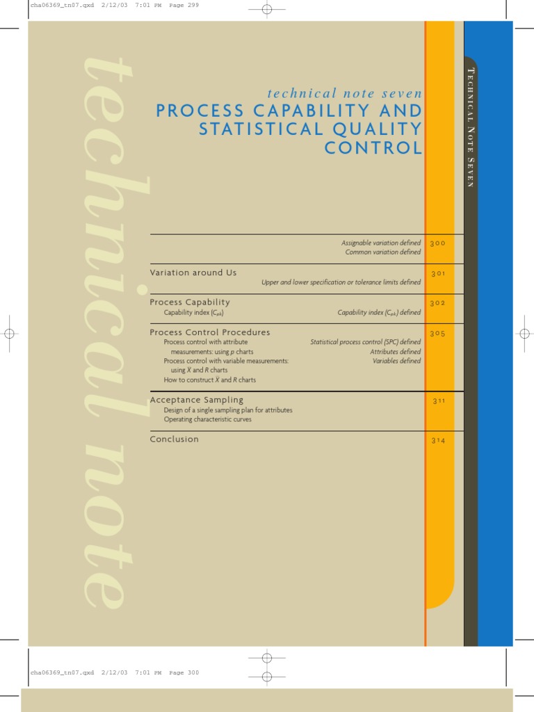 Process Capability and Quality Control | PDF | Standard Deviation ...