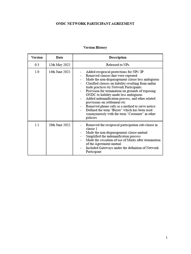 Ondc Example Resume