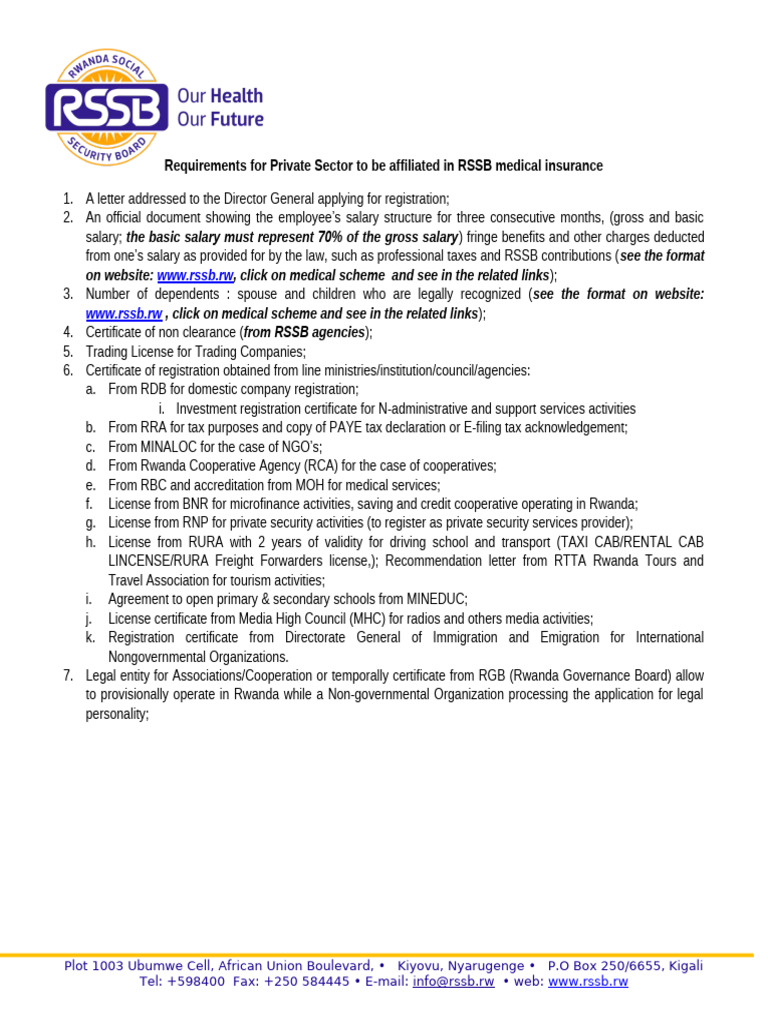 RSSB Medical Insurance Affiliation Guide | PDF | Government Finances ...