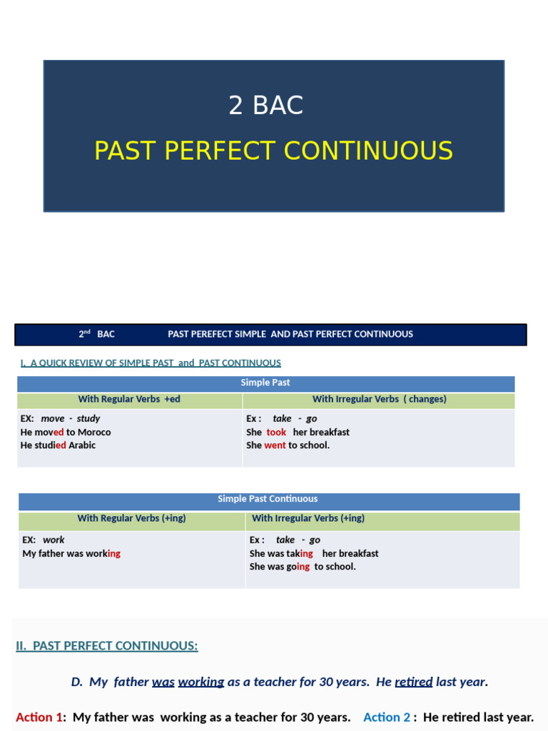 Past Perfect Continuous Grammar Guide | PDF | Semantic Units | Language ...