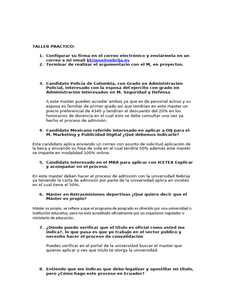TALLER PRACTICO Dafne | PDF