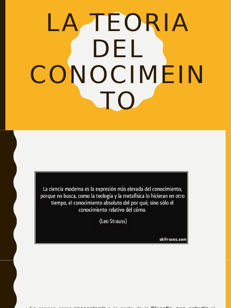 La Teoria Del Conocimiento | PDF | Conocimiento | A priori y a posteriori